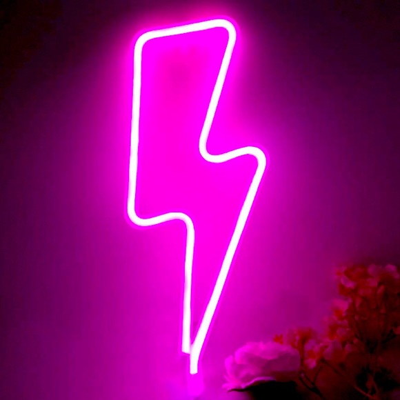 Neon Pink Lightning Bolt LED Room/Wall/Party Decor - Picture 5 of 9